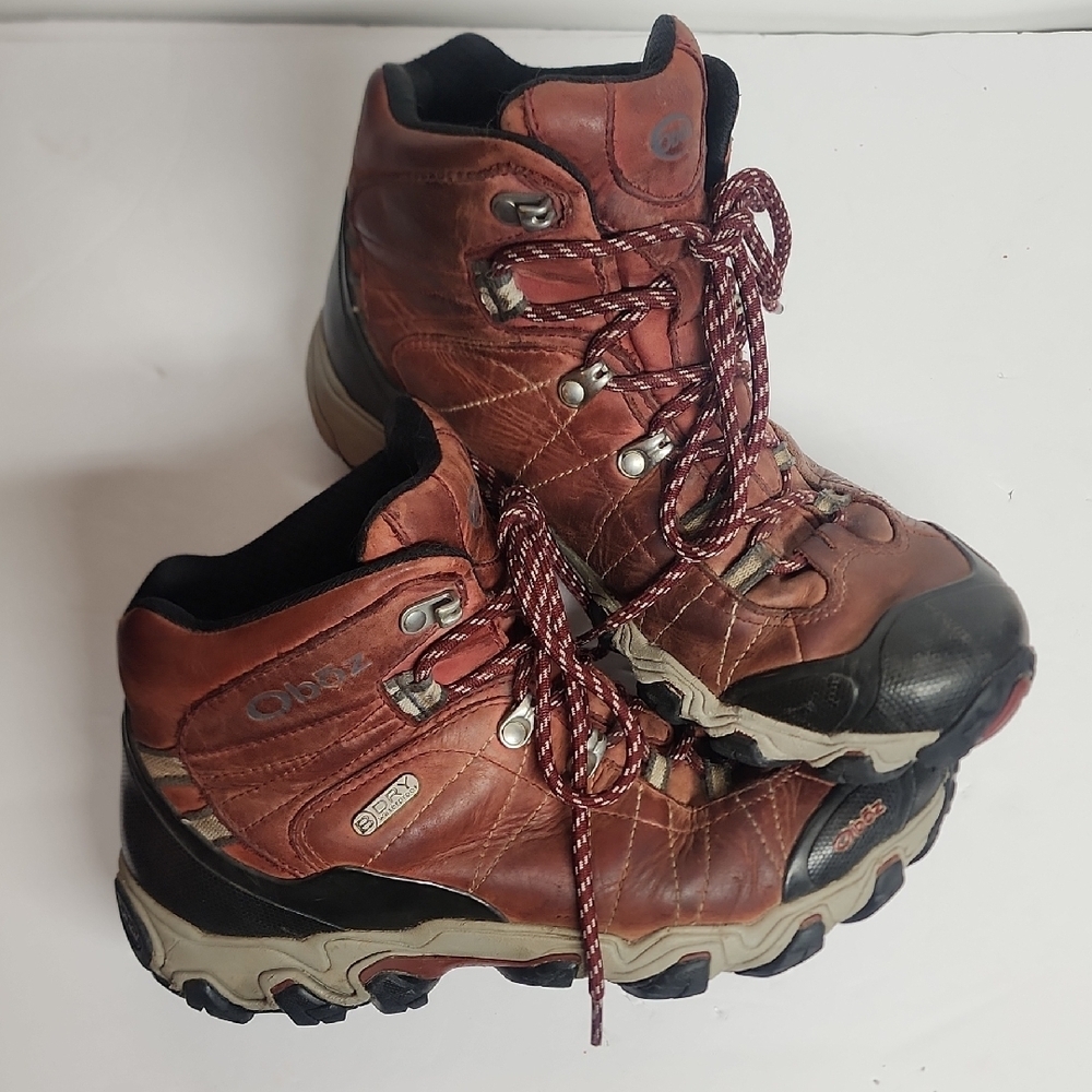 OBOZ From Montana Brick Red BDry Waterproof BRIDGER Mid Hiking Boots SZ W10 M8.5